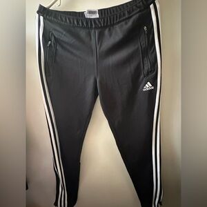 Adidas Woman Black Joggers with White Stripes
